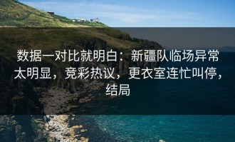 数据一对比就明白：新疆队临场异常太明显，竞彩热议，更衣室连忙叫停，结局