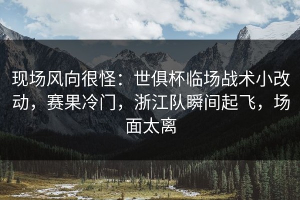 现场风向很怪：世俱杯临场战术小改动，赛果冷门，浙江队瞬间起飞，场面太离