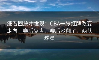 细看回放才发现：CBA一张红牌改变走向，赛后复盘，赛后吵翻了，两队球员