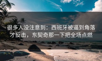 很多人没注意到：西班牙被逼到角落才反击，东契奇那一下把全场点燃