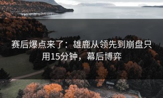 赛后爆点来了：雄鹿从领先到崩盘只用15分钟，幕后博弈
