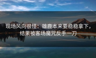 现场风向很怪：雄鹿本来要稳稳拿下，结果被客场魔咒反手一刀