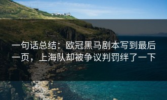 一句话总结：欧冠黑马剧本写到最后一页，上海队却被争议判罚绊了一下