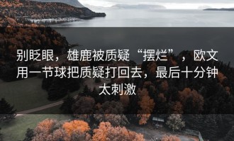 别眨眼，雄鹿被质疑“摆烂”，欧文用一节球把质疑打回去，最后十分钟太刺激