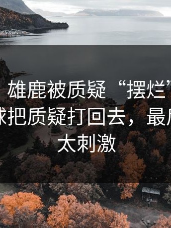 别眨眼，雄鹿被质疑“摆烂”，欧文用一节球把质疑打回去，最后十分钟太刺激