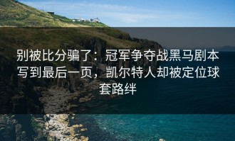 别被比分骗了：冠军争夺战黑马剧本写到最后一页，凯尔特人却被定位球套路绊