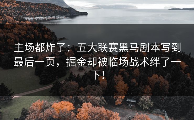 主场都炸了：五大联赛黑马剧本写到最后一页，掘金却被临场战术绊了一下！